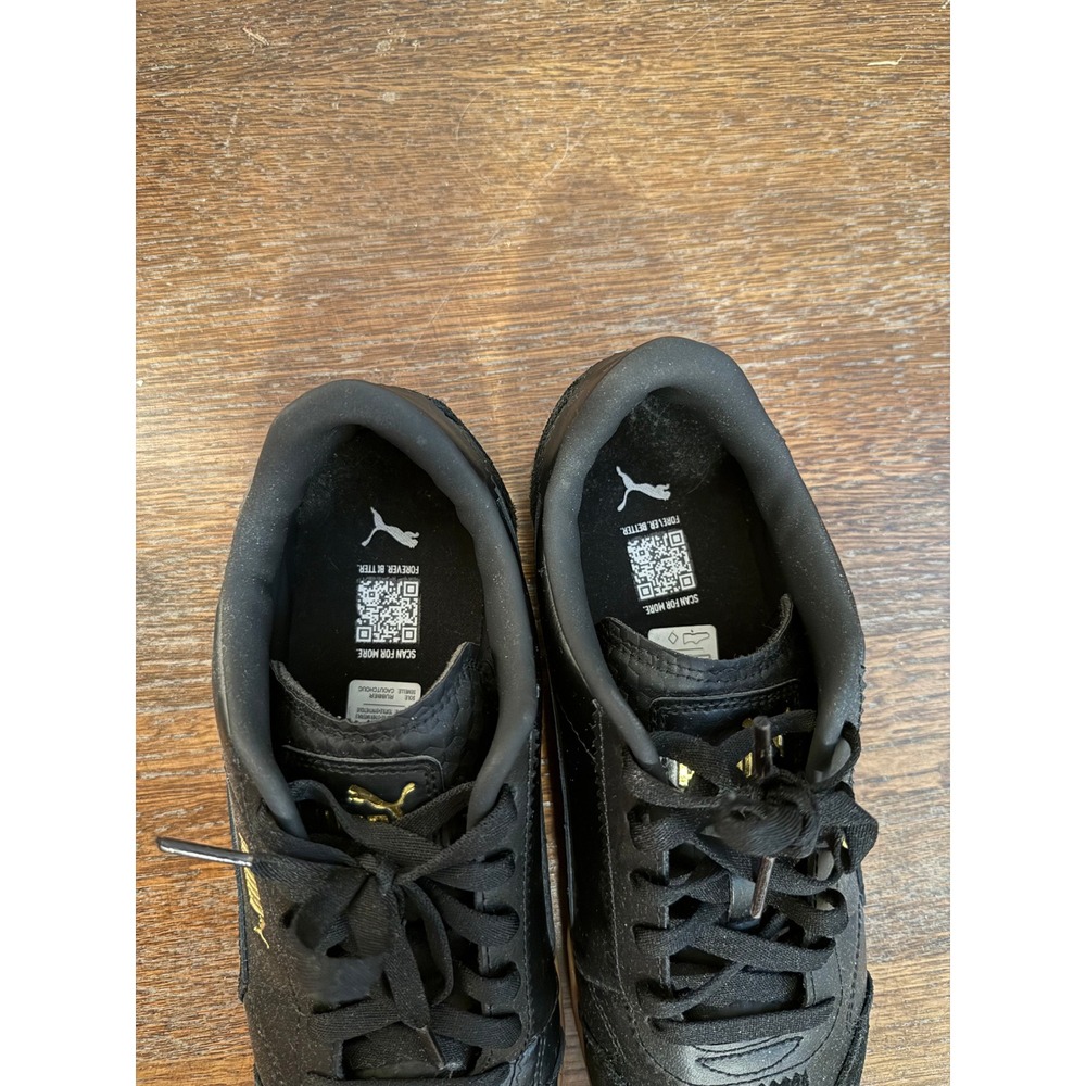 Black on Black Puma Club 5v5 Lux Lace Up Sneakers Sz 9.5M - Picture 7 of 8